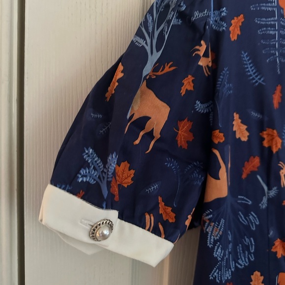 Collectif Dresses Collectif Peta Forest Friends Vintage Style Swing Dress New - Picture 5 of 6